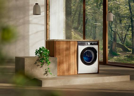 Lavatrice in un ambiente naturale